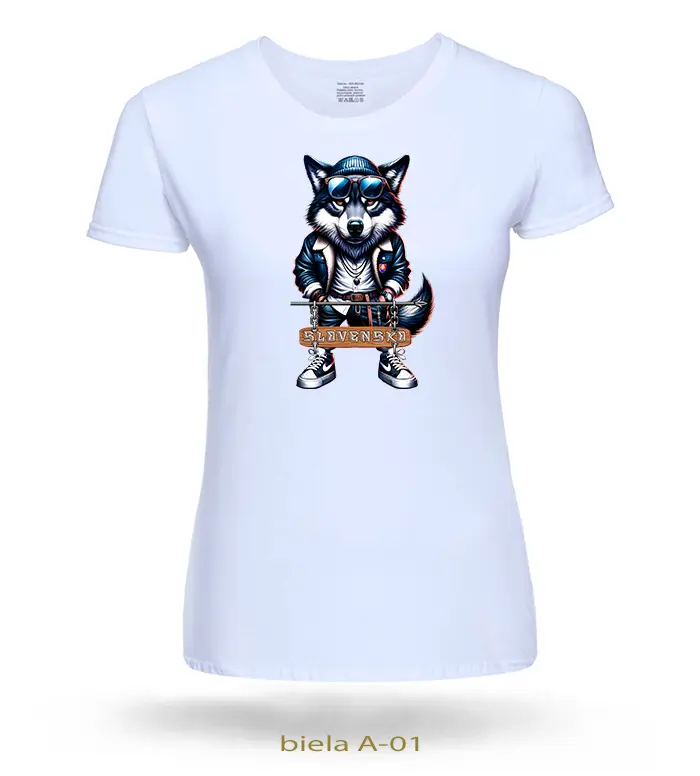 Trička dámske VLK ČAU KÁMO SLOVENSKO